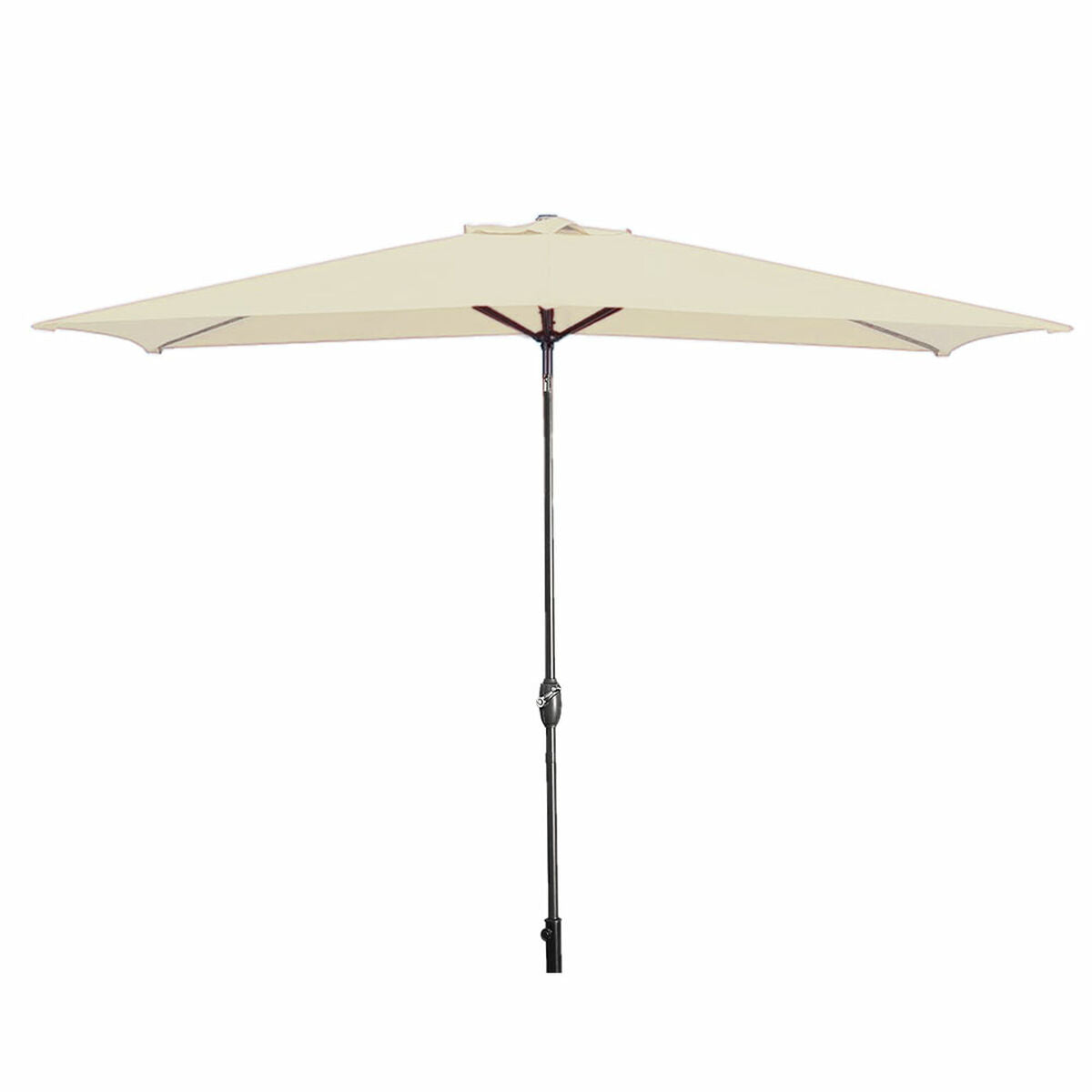 Marbueno Steel Umbrella with 8 Ribs, 200x300 cm, Beige Polyester, for Garden, Pool, and Terrace.