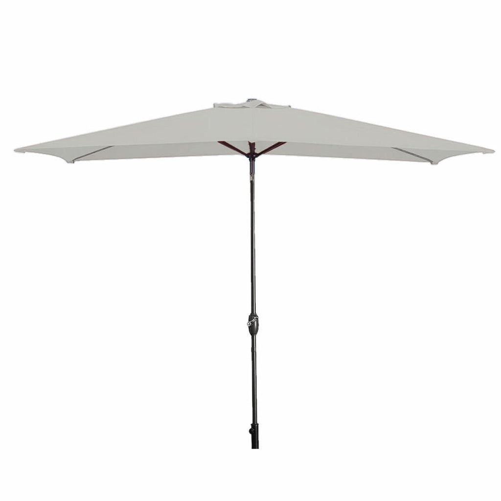 Marbueno Steel Umbrella with 8 Ribs, 200x300 cm, White Polyester, for Garden, Pool and Terrace.