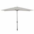 Marbueno Steel Umbrella with 8 Ribs, 200x300 cm, White Polyester, for Garden, Pool and Terrace.