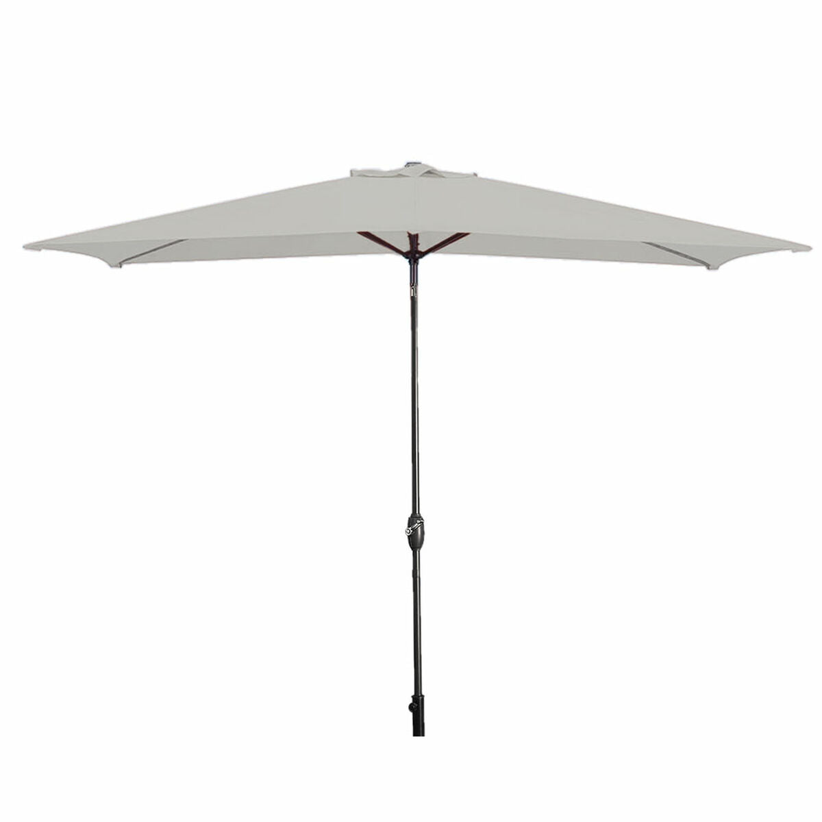 Marbueno Steel Umbrella with 8 Ribs, 200x300 cm, White Polyester, for Garden, Pool and Terrace.