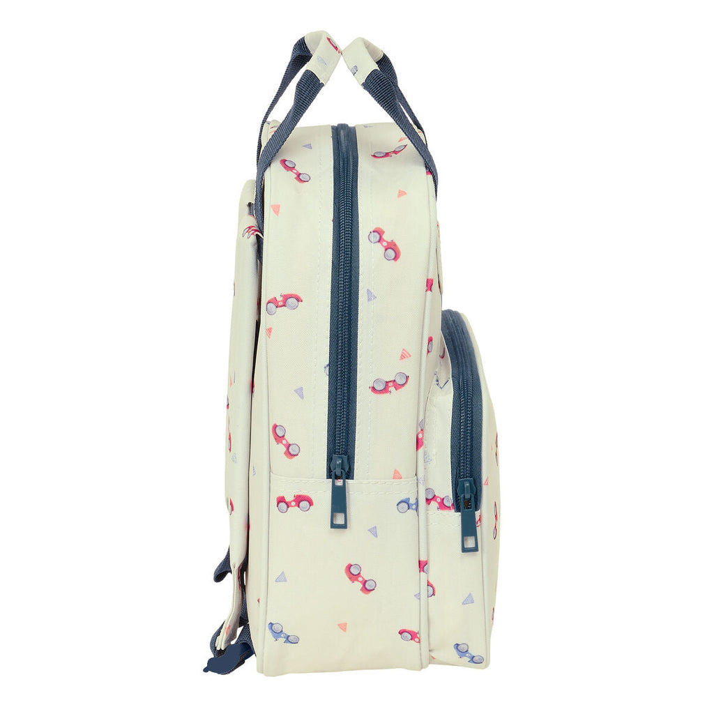 Nait Nait Coches Mochila Escolar Beige 20 x 28 x 8 cm
