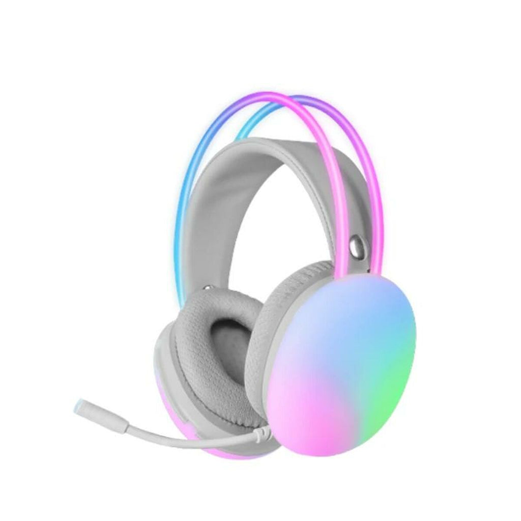 Mars Gaming MH-GLOW White RGB Headphones with Microphone