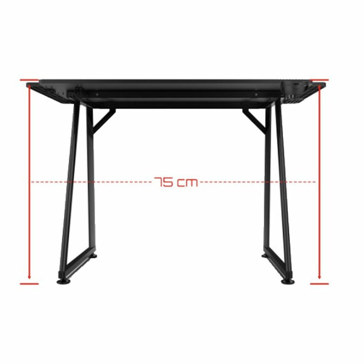 DRIFT GAMING Table DRDZ75 Black/Red 100 x 60 cm