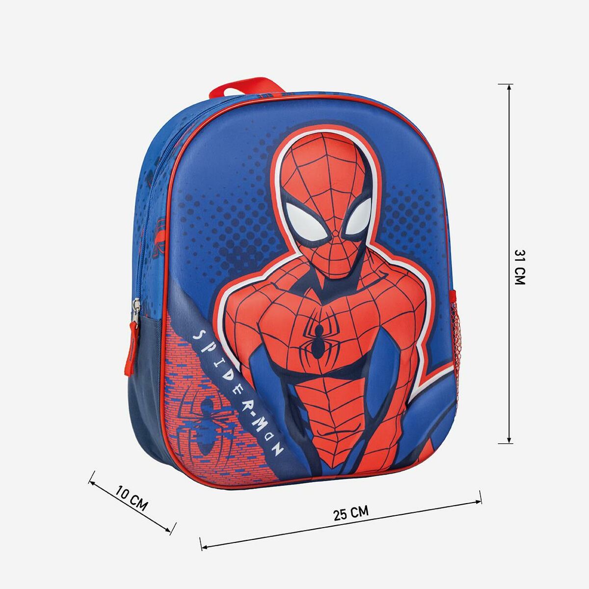 Mochila escolar azul Spider-Man 25 x 31 x 10 cm