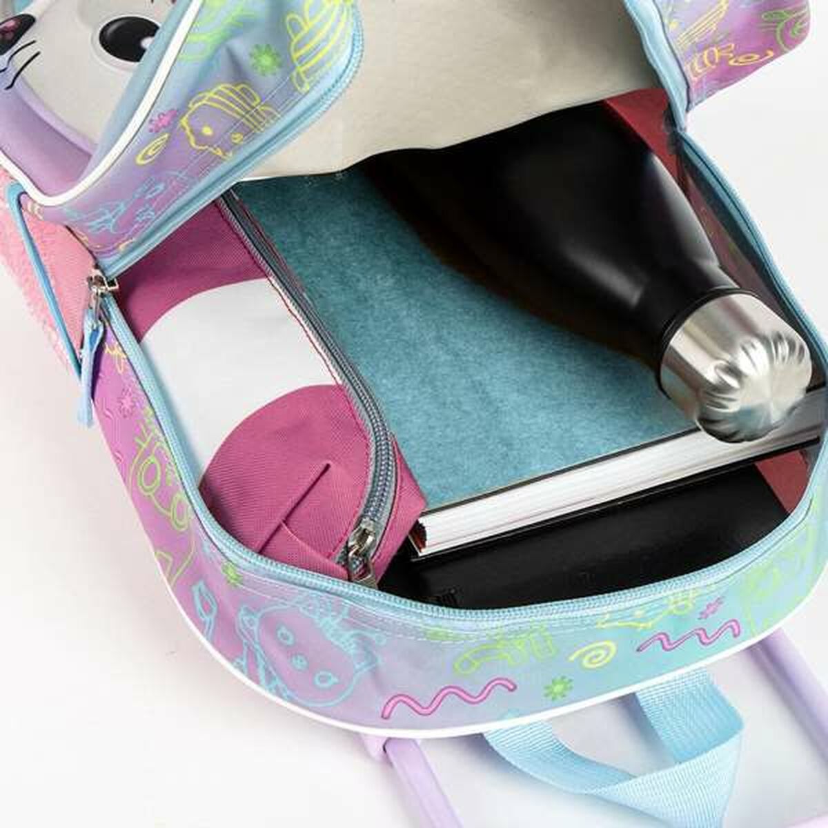 Mochila Escolar 3D con Ruedas Casa de Muñecas de Gabby Color Rosa 25.0 x 31.0 x 10.0 cm