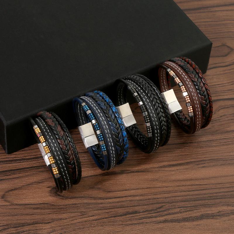 Leather and Stainless Steel Bracelet