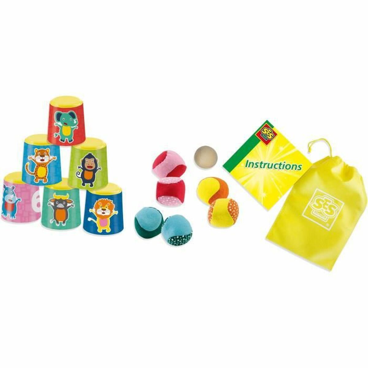 SES Creative skill game: Chamboule-tout and soft petanque balls