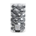 Decoris Silver Christmas Balls, 37 Pieces