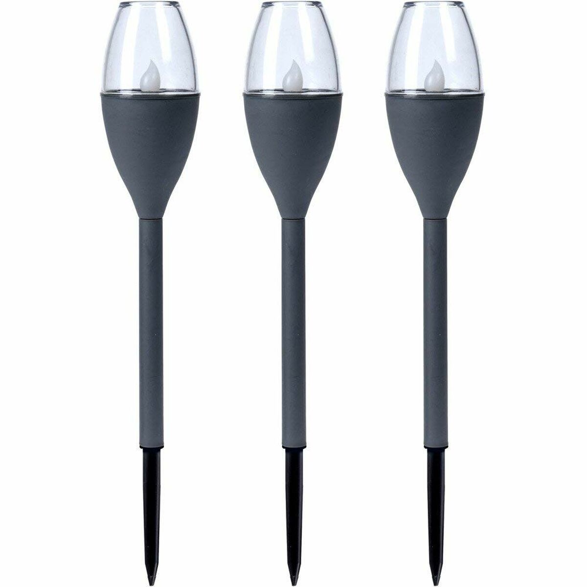 Conjunto de tochas solares de jardim Progarden Cinzento escuro 21 x 8 x 31 cm Plástico