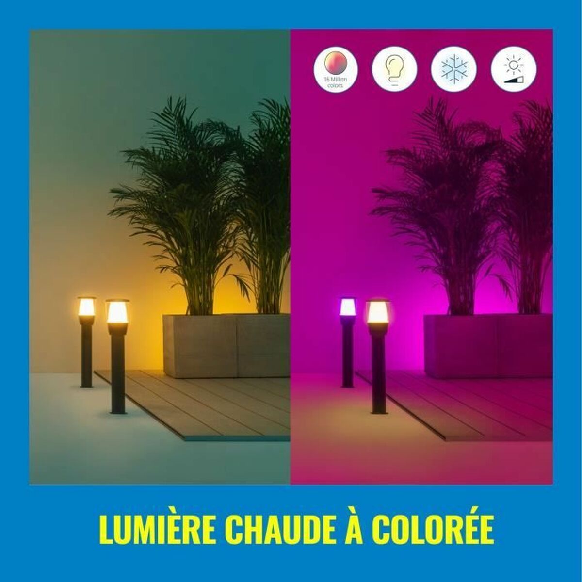 Estaca solar de jardim Wiz Preto Metal