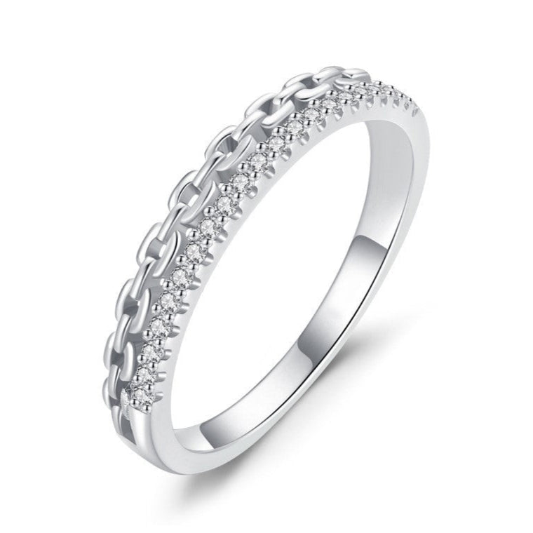 Anel Corrente com Zircónia