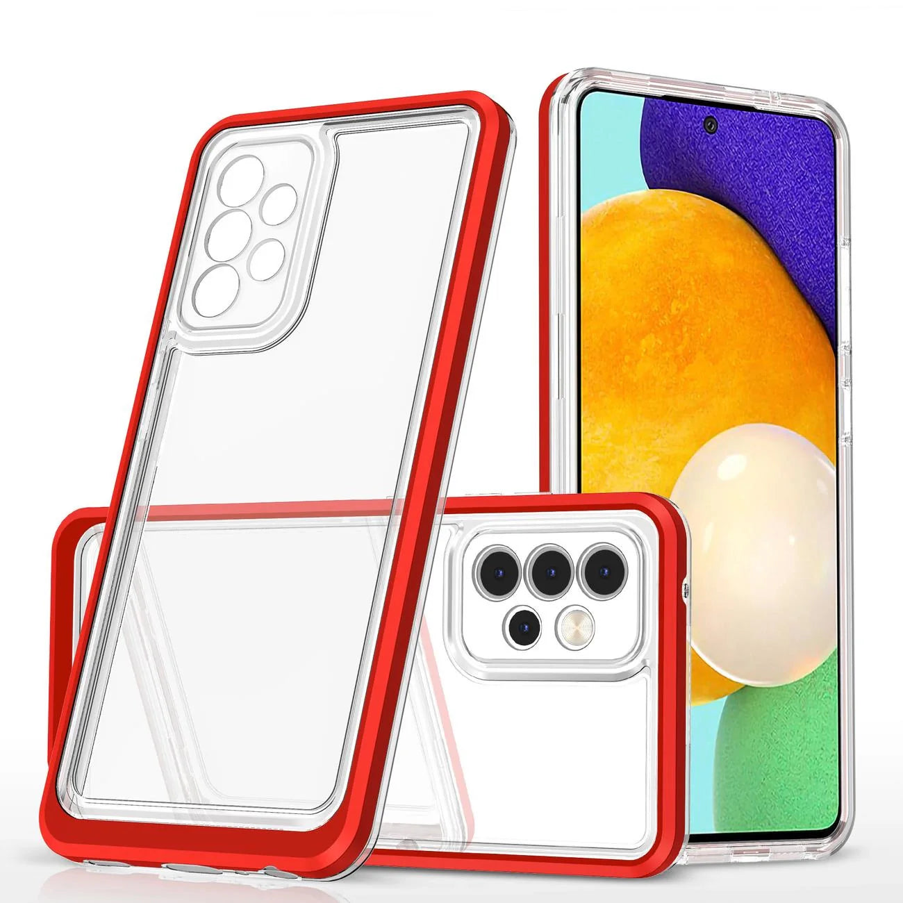 Funda 3 en 1 para Samsung Galaxy A33 (5G) Roja y Transparente