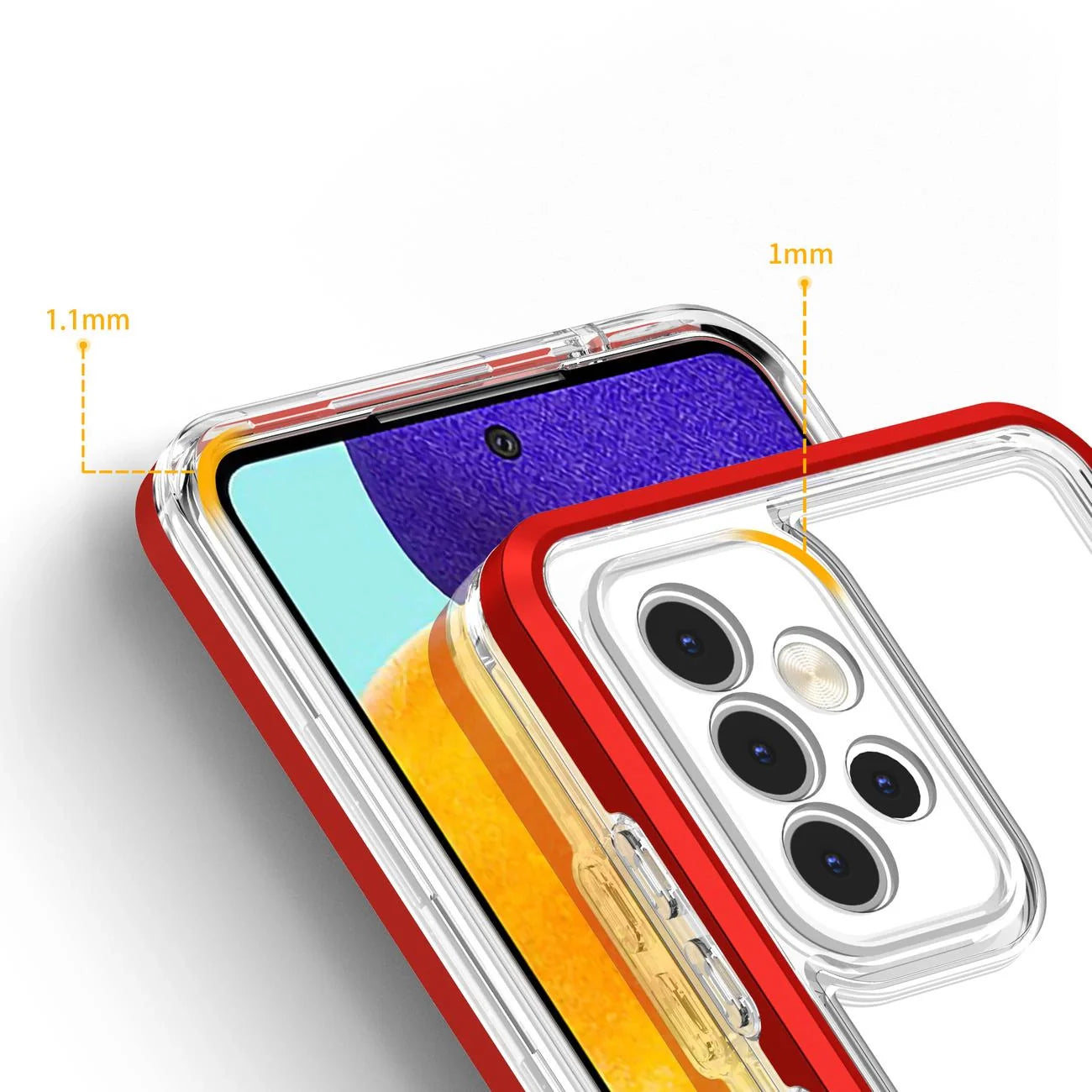 Funda 3 en 1 para Samsung Galaxy A33 (5G) Roja y Transparente