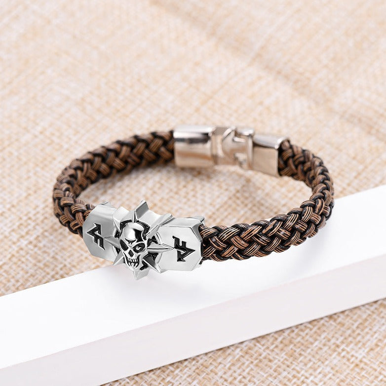 Leather Skull Bracelet