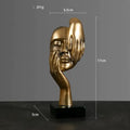 Abstract Face & Hand Resin Sculpture – Modern Home Décor Accent