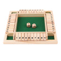 4 Sided 10 Number Shut the Box Dice Tabletop Board Game Wooden Flaps Toy Home Enetertainment Party Pub Bar KTV 2 to 4 Players