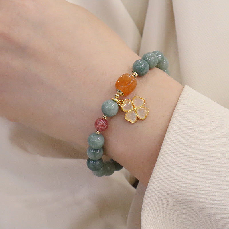 Pulseira Flor de Jade em Pedra Natural