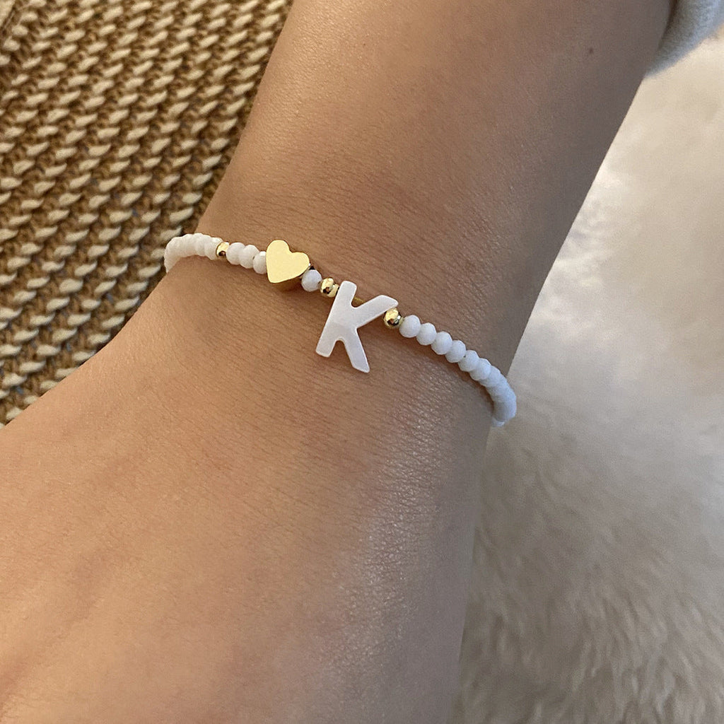 Bracelet with Letter and Heart