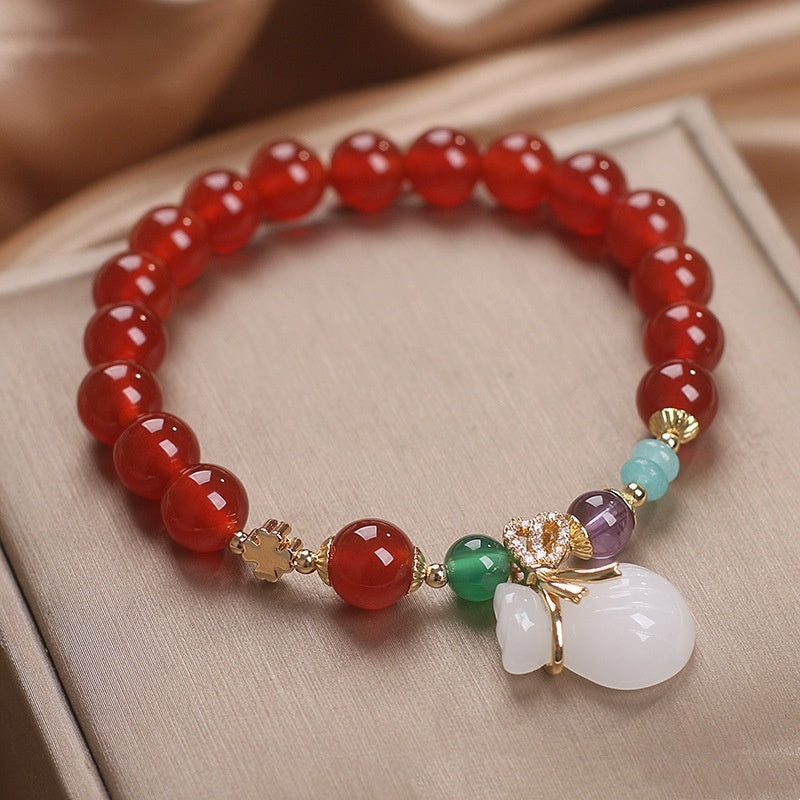Pulseira da Sorte de Ágata Vermelha