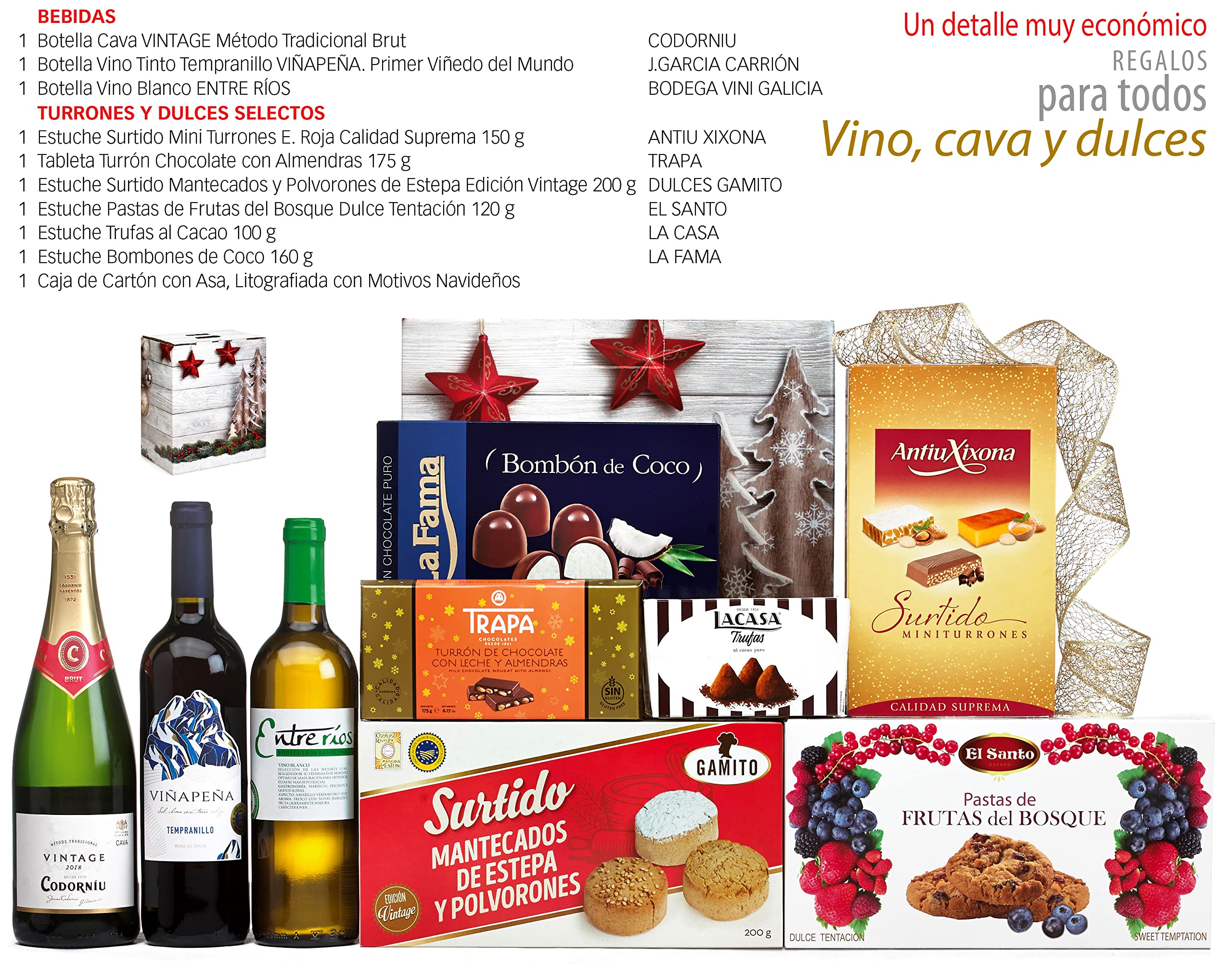 Gourmet Christmas Basket 2025 (Lot 201) · With Wine, Brut, Sweets and Sausages · Includes Customizable Card · Corporate, Family or Personal Gift · Ideal to Surprise This Christmas