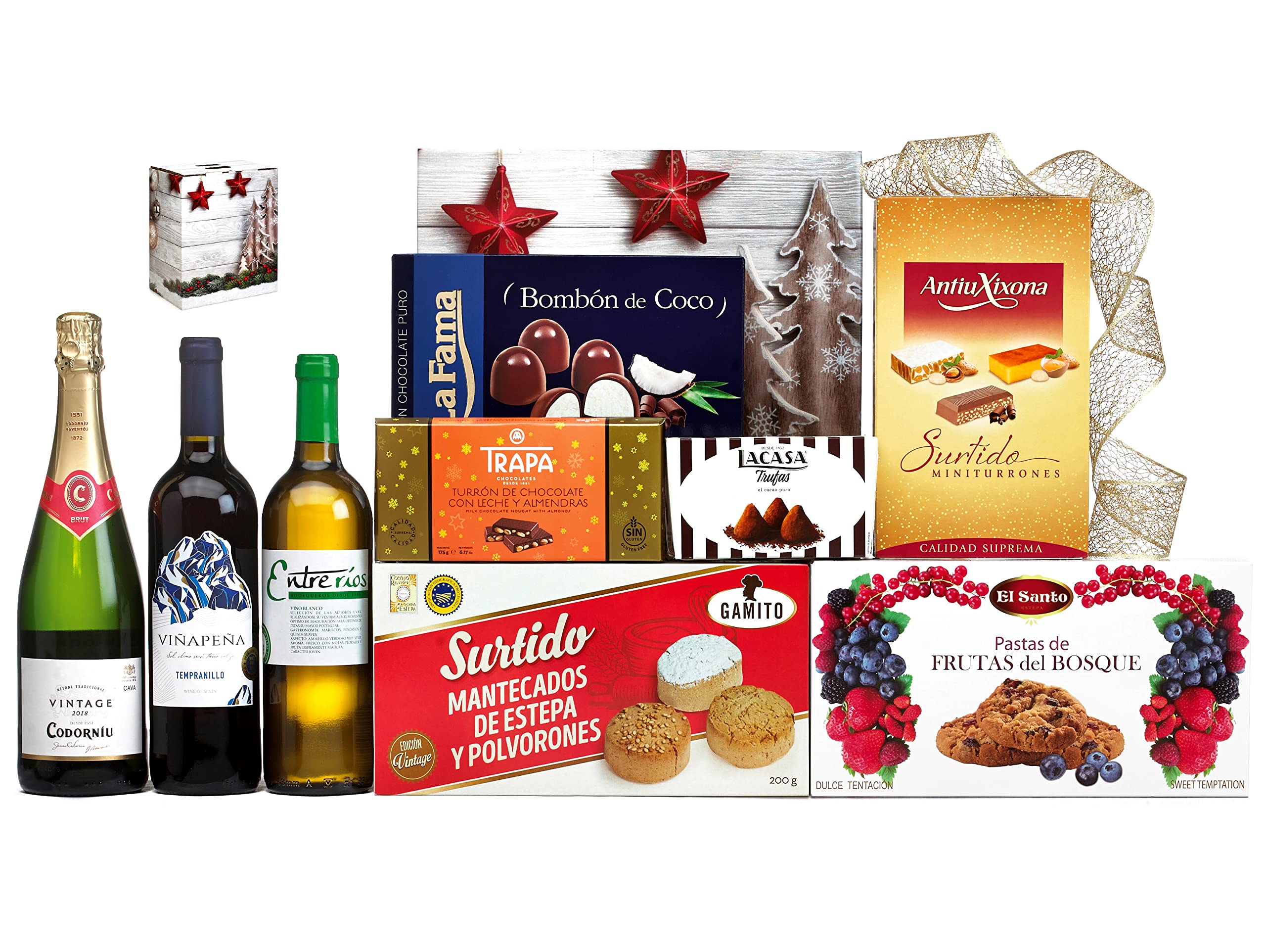 Gourmet Christmas Basket 2025 (Lot 201) · With Wine, Brut, Sweets and Sausages · Includes Customizable Card · Corporate, Family or Personal Gift · Ideal to Surprise This Christmas