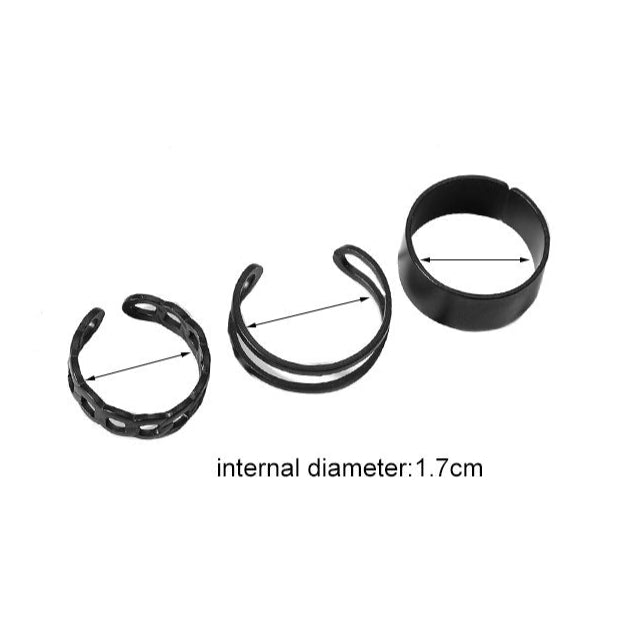 Conjunto de 3 Anéis Vintage