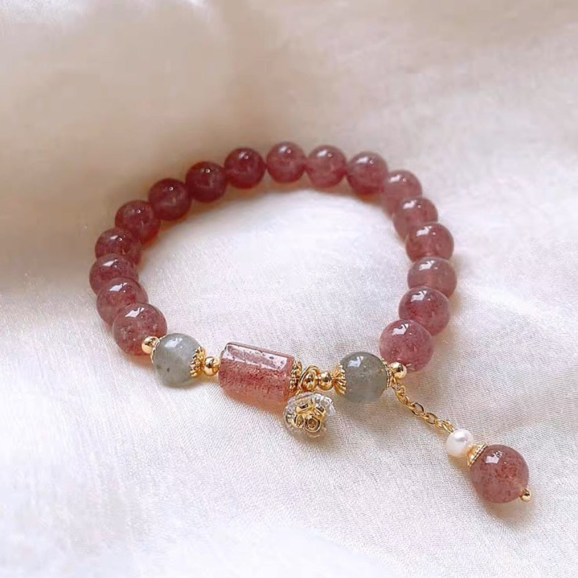 Pulseira de Quartzo Morango