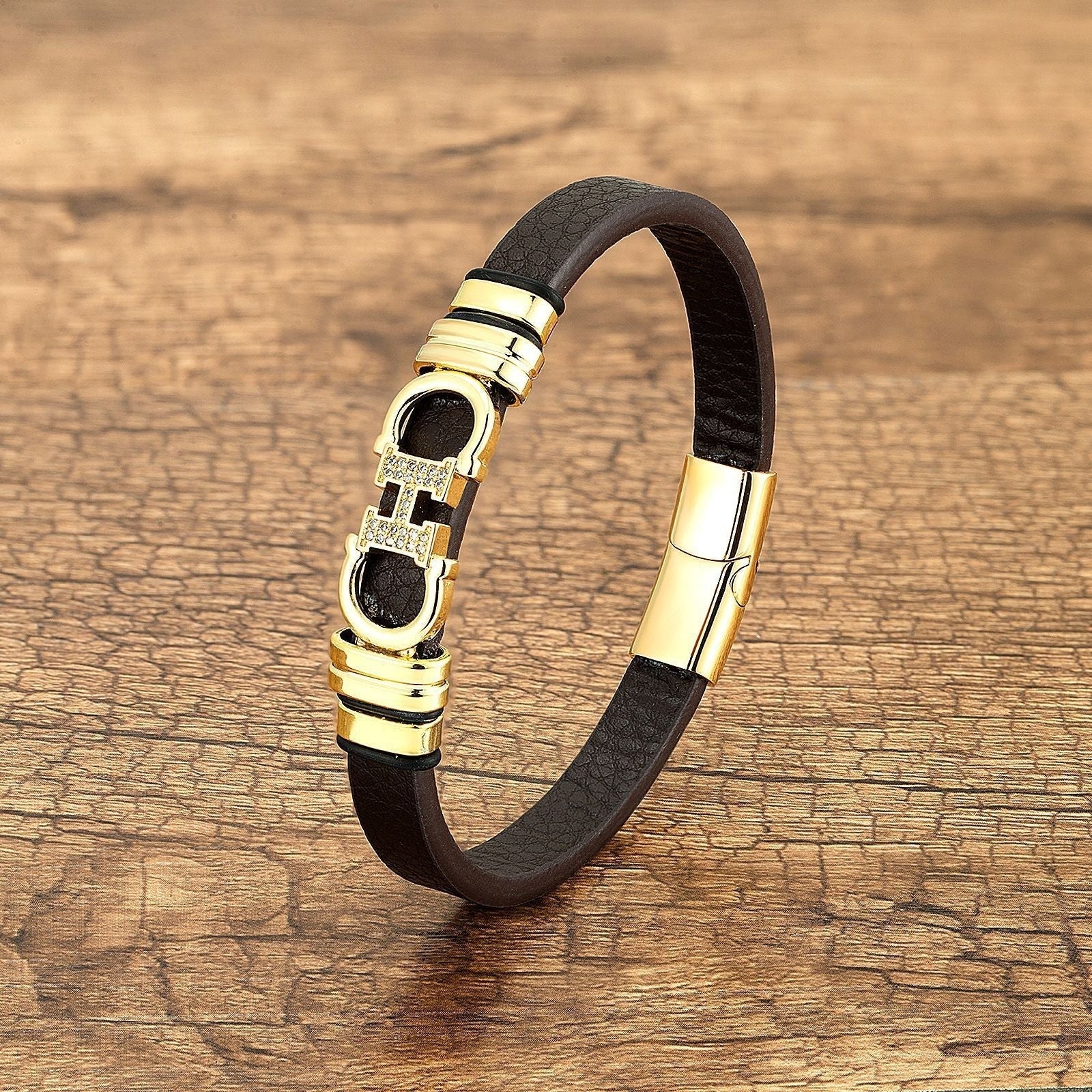 Pulseira de Couro Retro