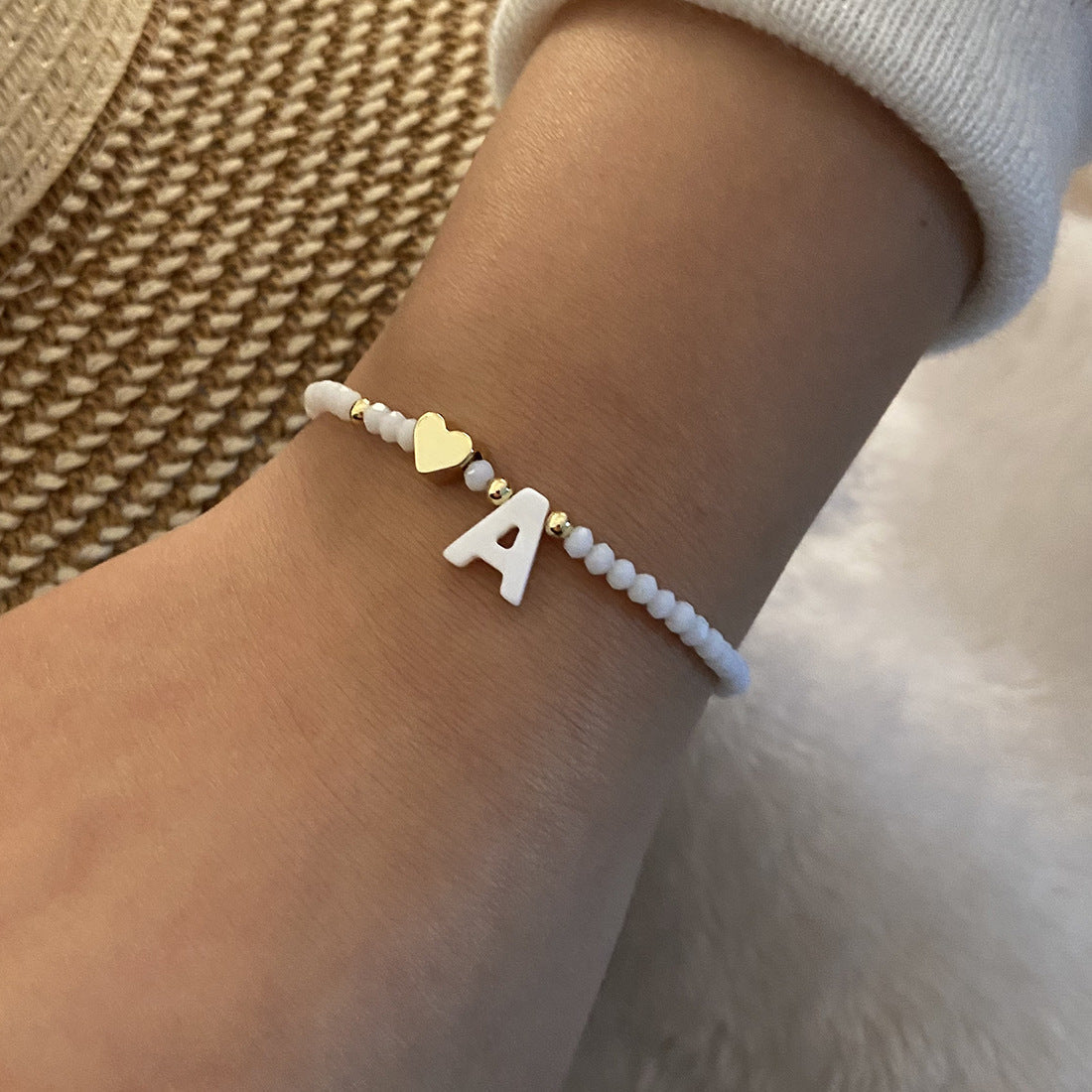 Bracelet with Letter and Heart