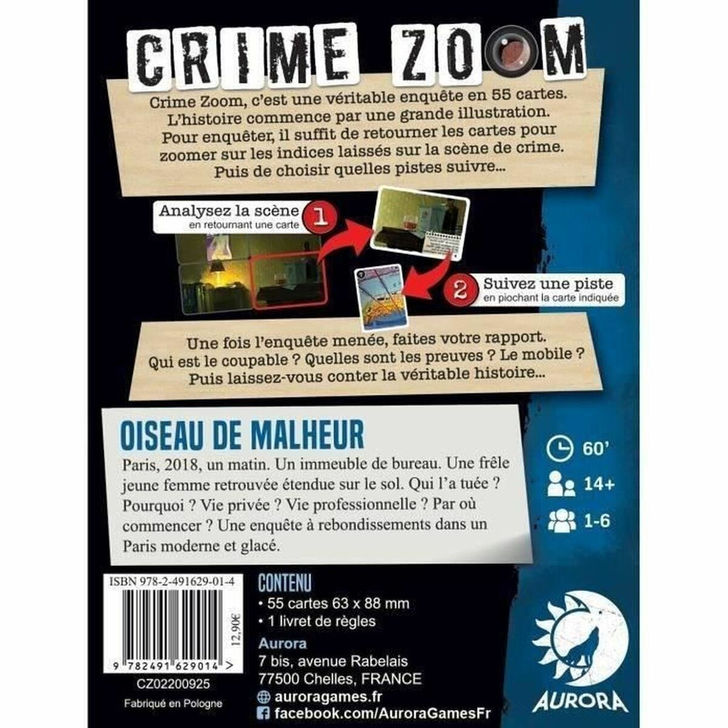 Asmodee Crime Zoom Board Game: Oiseau de Malheur (FR)