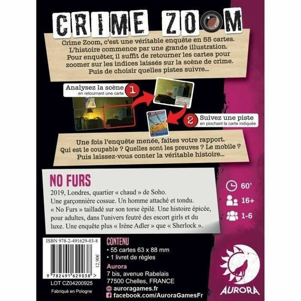 Asmodee Crime Zoom: No Furs (FR) Tabletop Game