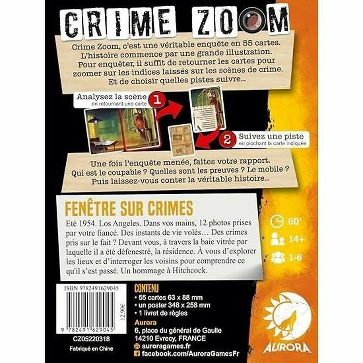 Asmodee Crime Zoom Fenêtre sur Crimes (FR) Board Game