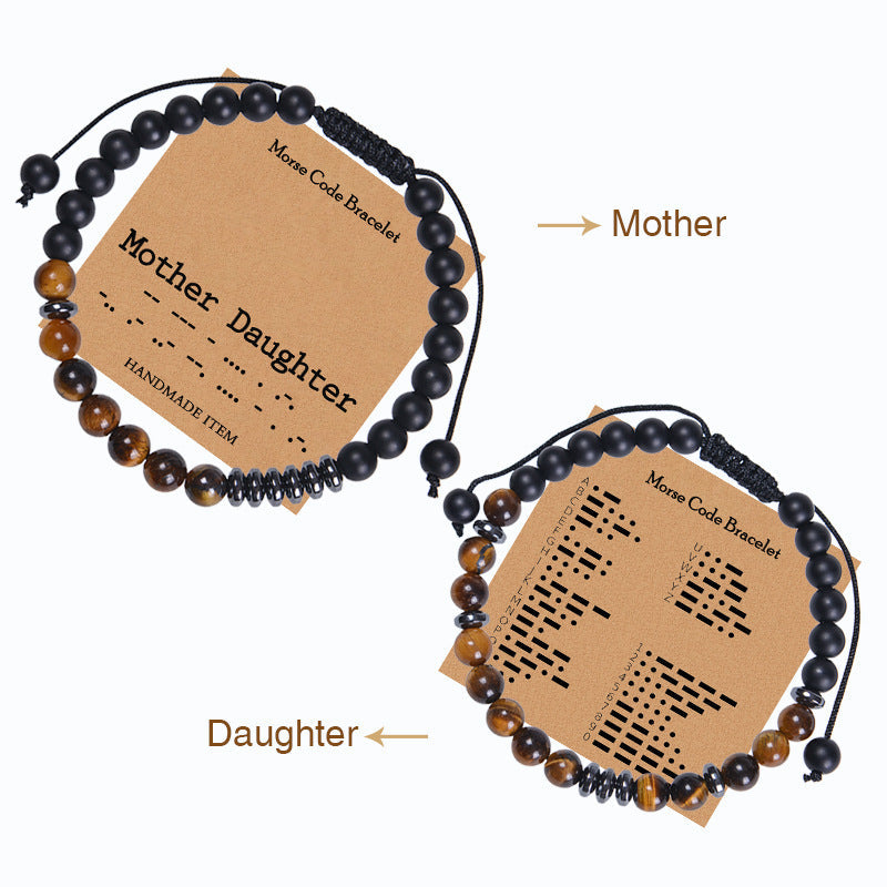 Pulseira com Código Morse em Pedra Natural