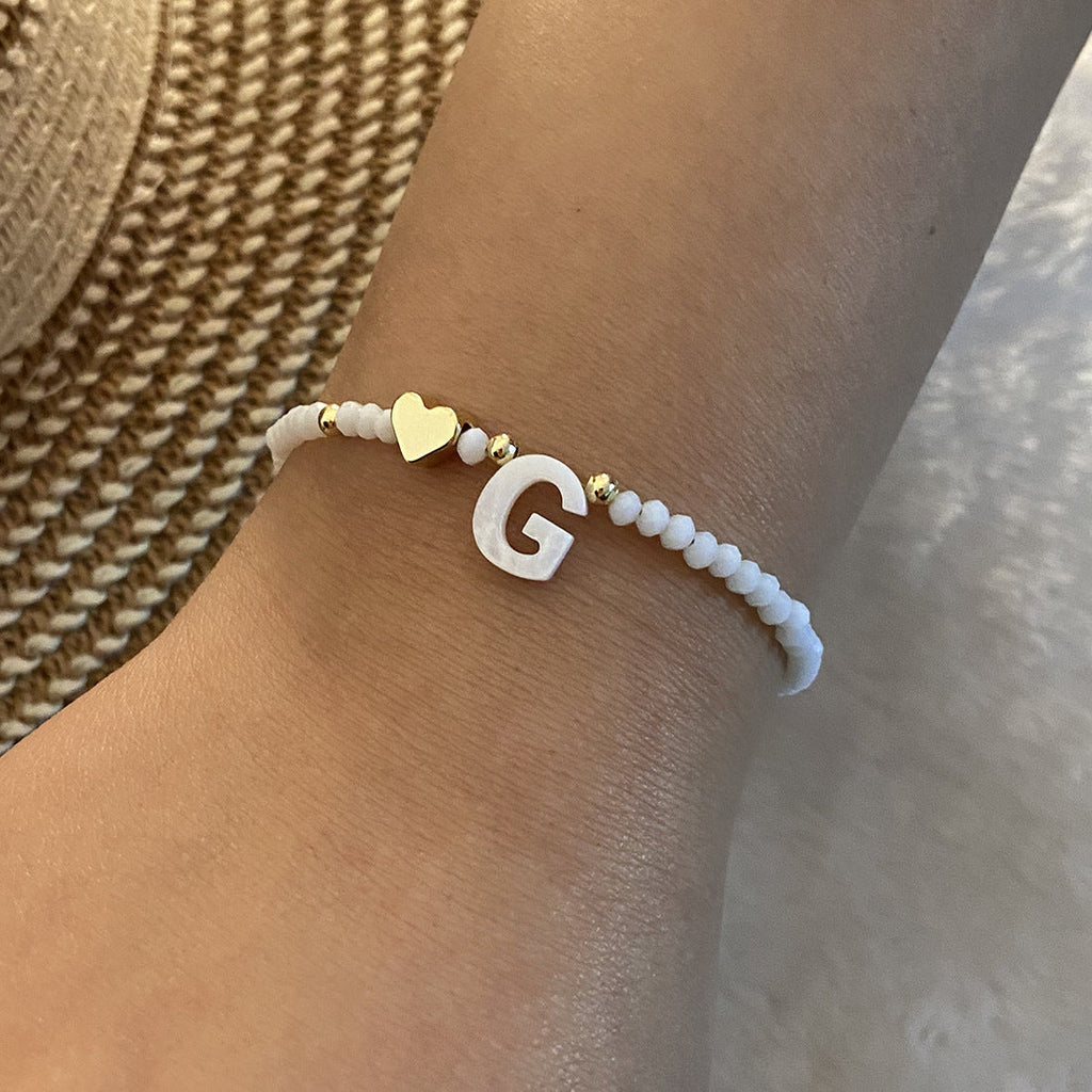 Bracelet with Letter and Heart