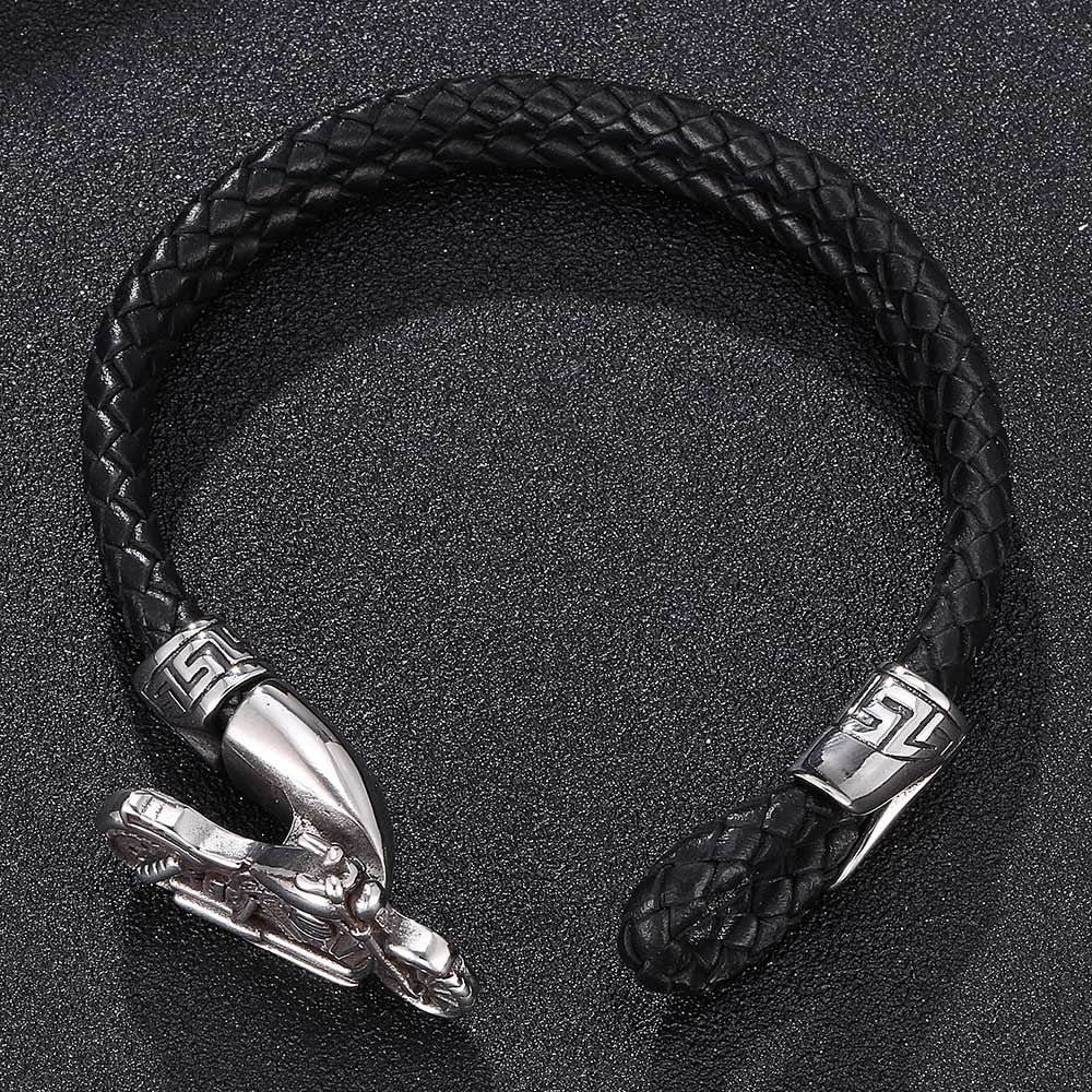 Leather and Stainless Steel Bracelet