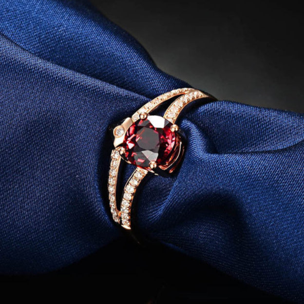 Anel Aurora com Turmalina e Brilho Pavé