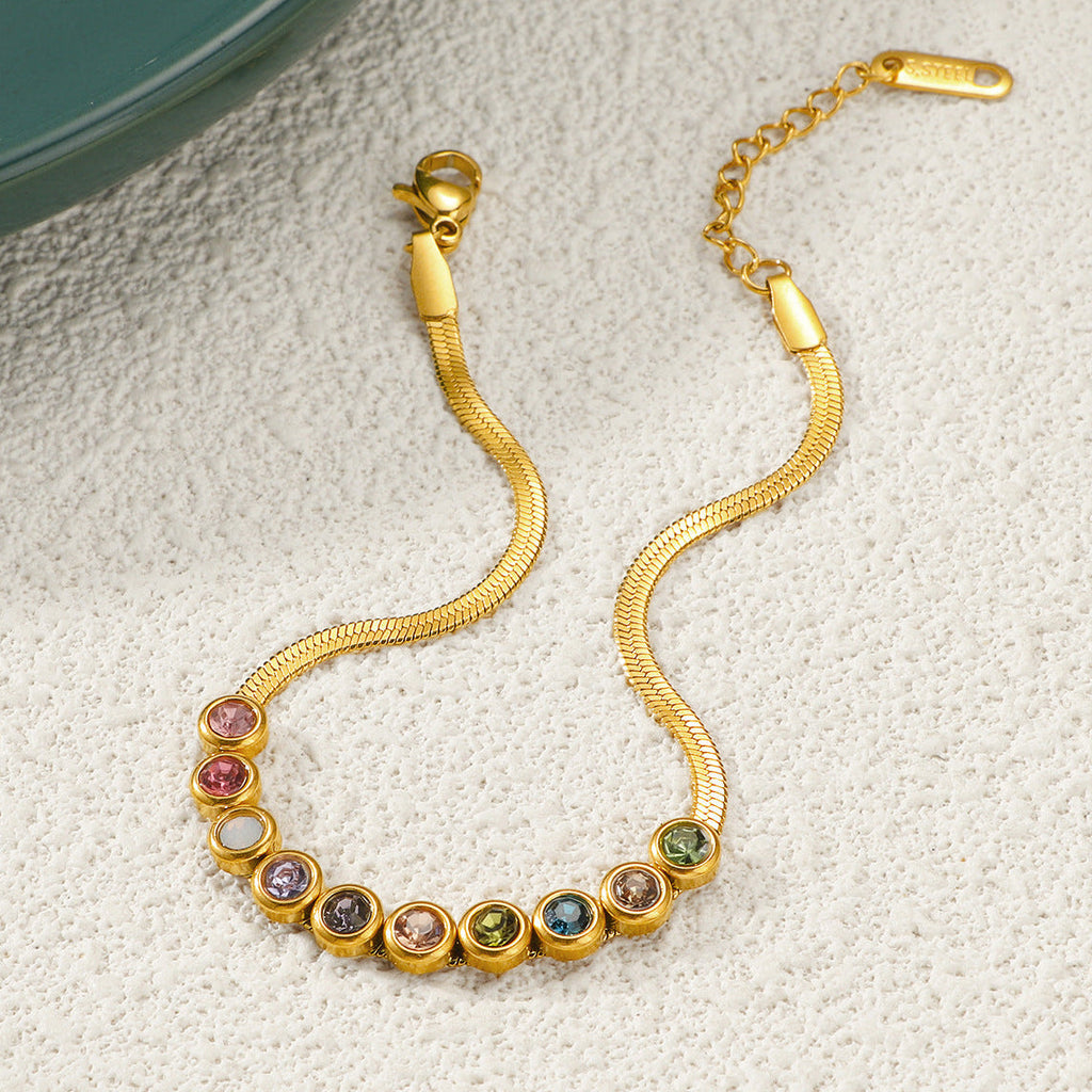 Pulseira Espectro de Cores em Corrente Serpente