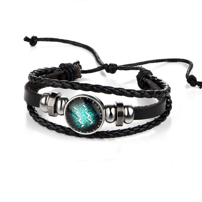 Pulseira Zodíaco de Couro