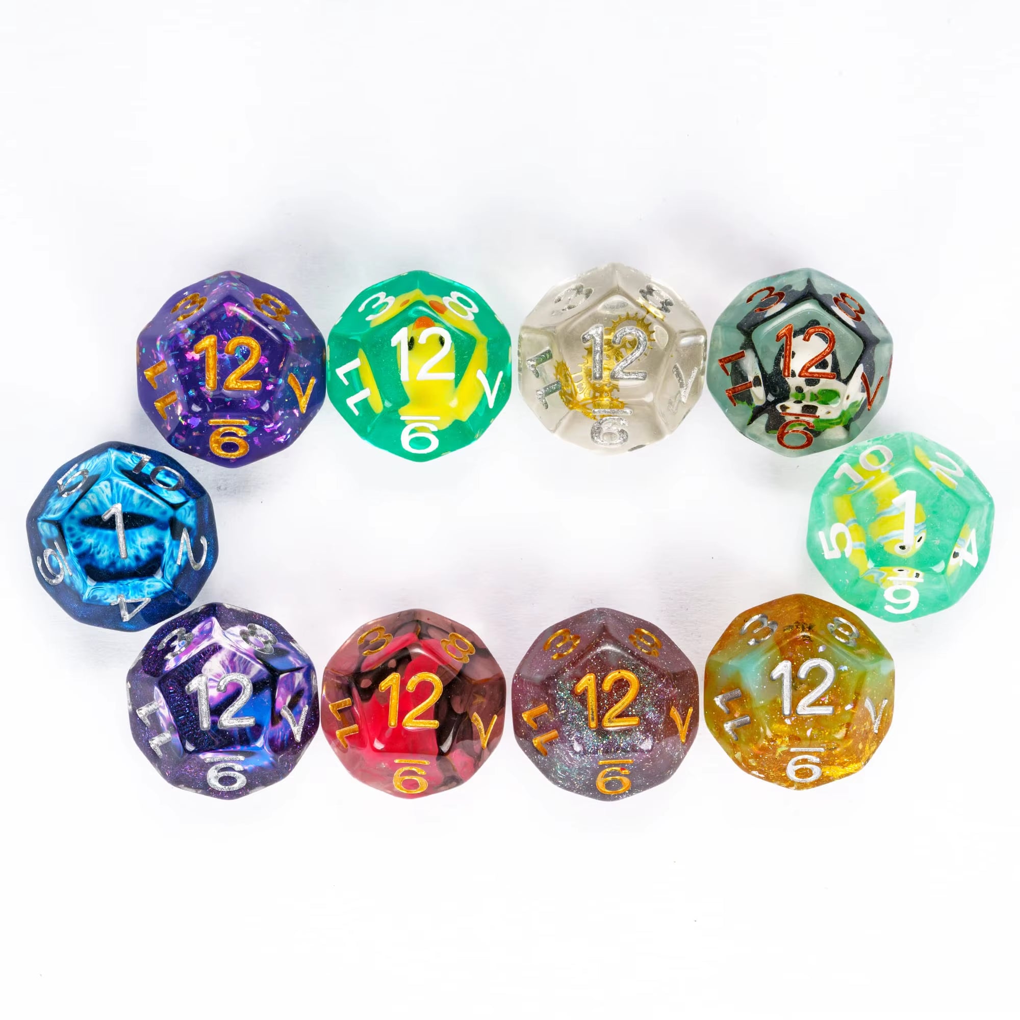 7Pcs/Set DND Random Color Dice Bulk D4 D6 D8 D10 D% D12 D20 Polyhedral Dice for Role Playing Board Games D&D Tabletop RPG