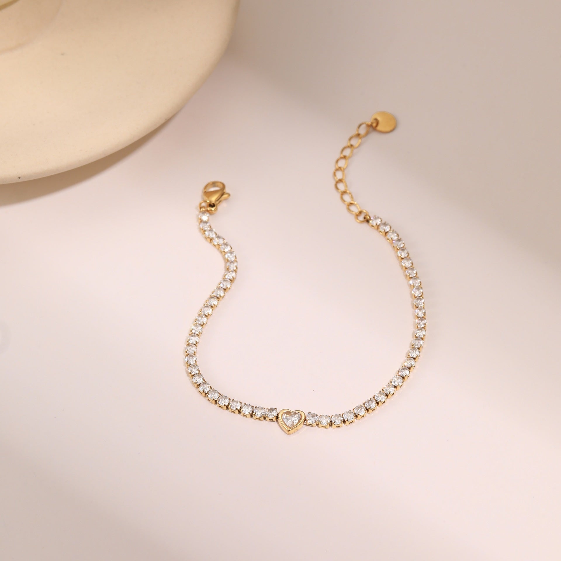 Pulsera de corazón de cristal