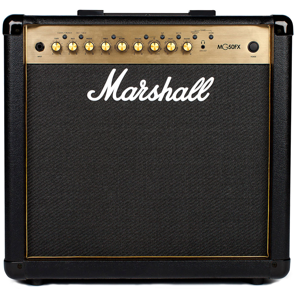Marshall MG50GFX Amplificador combinado de guitarra com FX incorporado, prático adequado para guitarra elétrica, preto e dourado, With Effects, 50 W