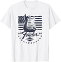 Fender 1946 Stratocaster American Flag Backdrop Camiseta