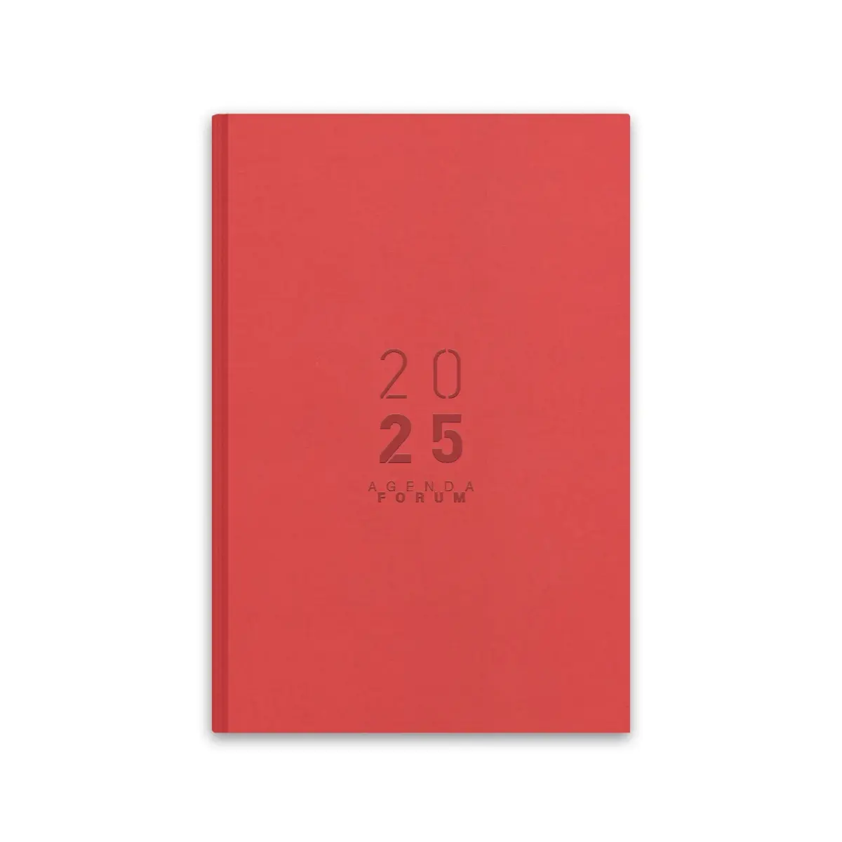Agenda diária A5 2025 Ambar Forum - vermelho