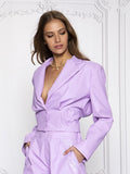 CASACO CURTO POLIPELE LILAS