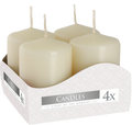 Conjunto de 4 Velas Pilares 40x60mm - Marfim