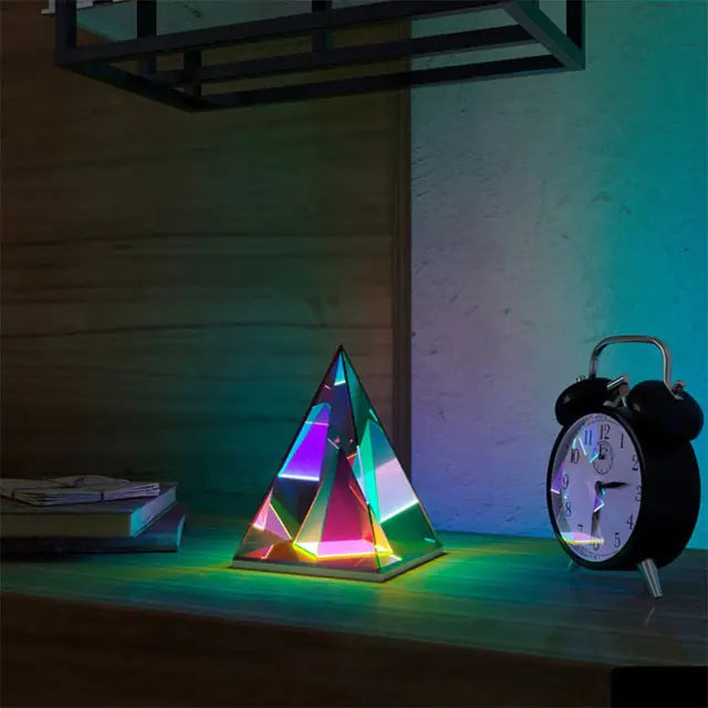 3D Pyramid Bedroom Decoration RGB Atmosphere Night Light