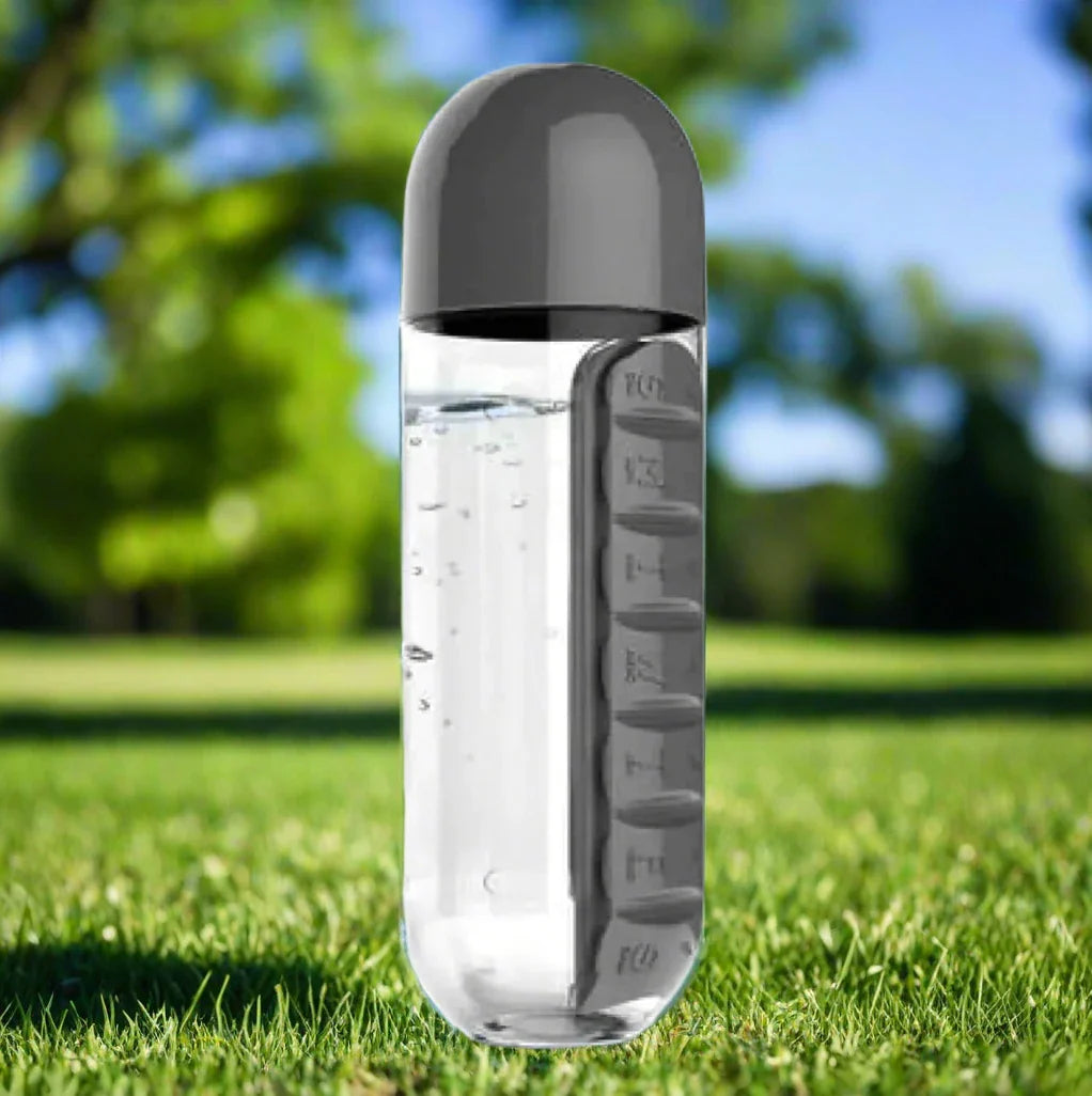 2 in 1 Medicine Bottle &amp; Cup – 600ml