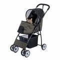 Foldable Pet Stroller – 4-Wheel Dog & Cat Pushchair with Storage Basket (Small & Medium Pets)