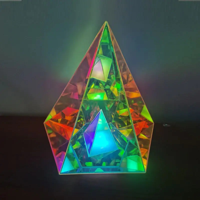 3D Pyramid Bedroom Decoration RGB Atmosphere Night Light