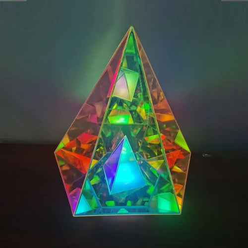 3D Pyramid Bedroom Decoration RGB Atmosphere Night Light